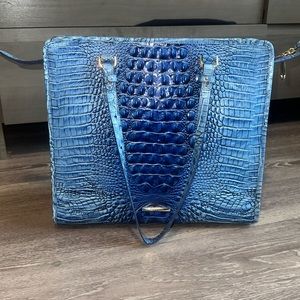 Brahmin blue croc purse